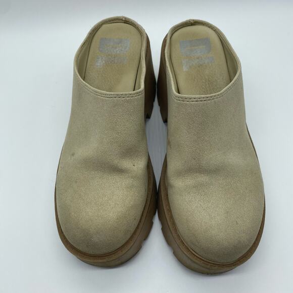 Dirty Laundry DL Women's size 6.5 Cream Tan R-Test Block Heel Clogs Mules Slides - Picture 5 of 9